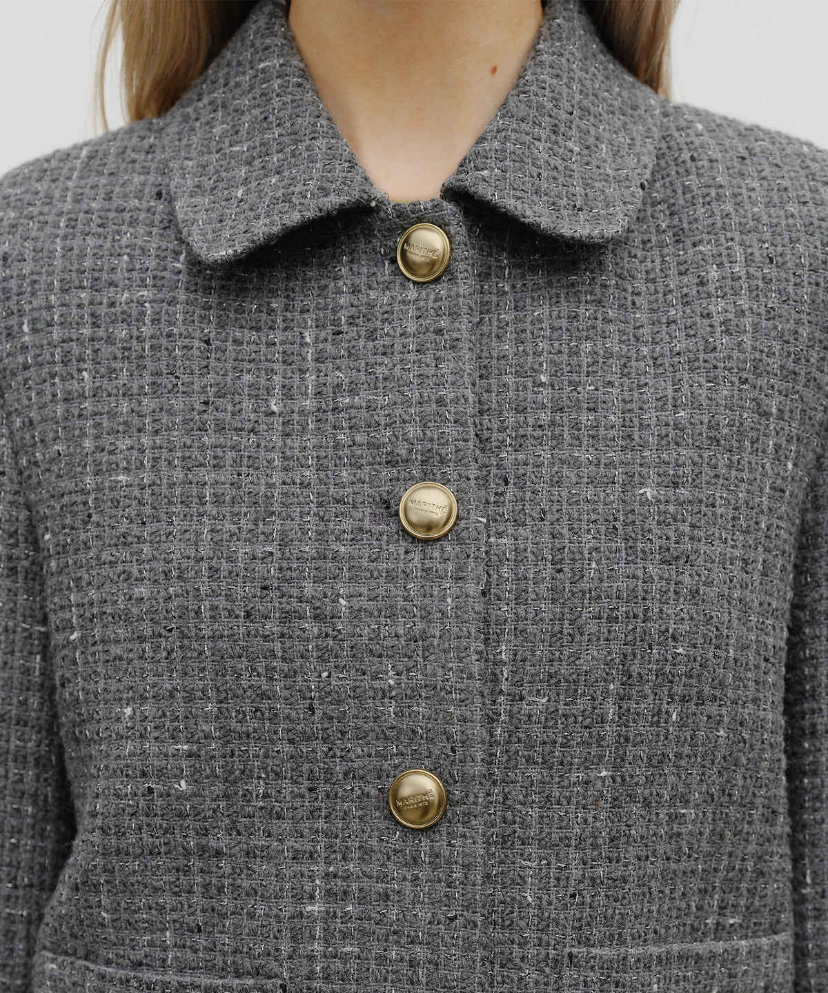 Marithe & Francois Girbaud - Collar Tweed Jacket (Gray) product image 4 | TRAB K-Fashion Australia