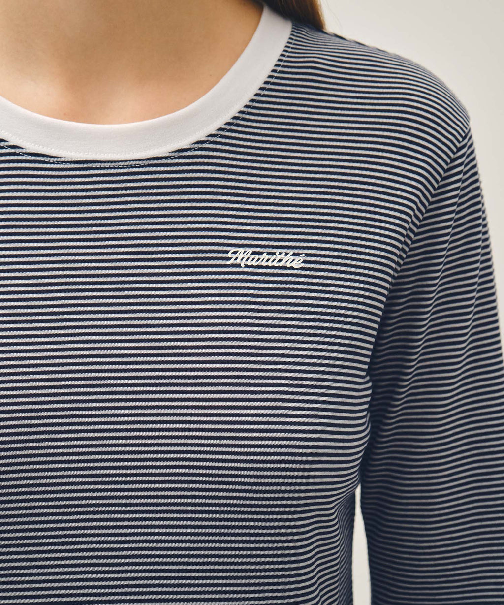 Marithe & Francois Girbaud - Ringer Stripe Long Sleeve Tee (Navy) product image 4 | TRAB K-Fashion Australia