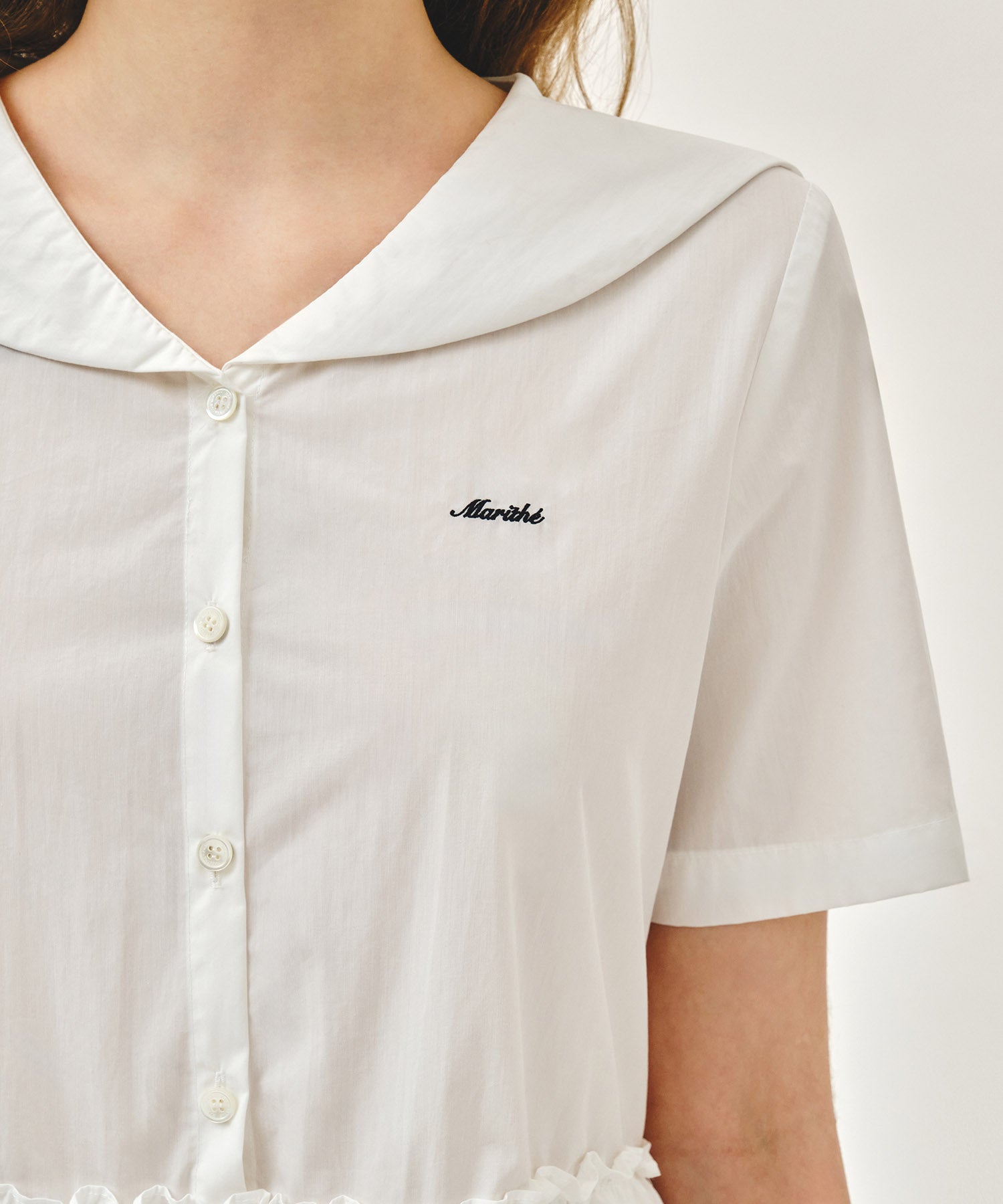 Marithe & Francois Girbaud - Marine Half Sleeve Onepiece (White) product image 4 | TRAB K-Fashion Australia