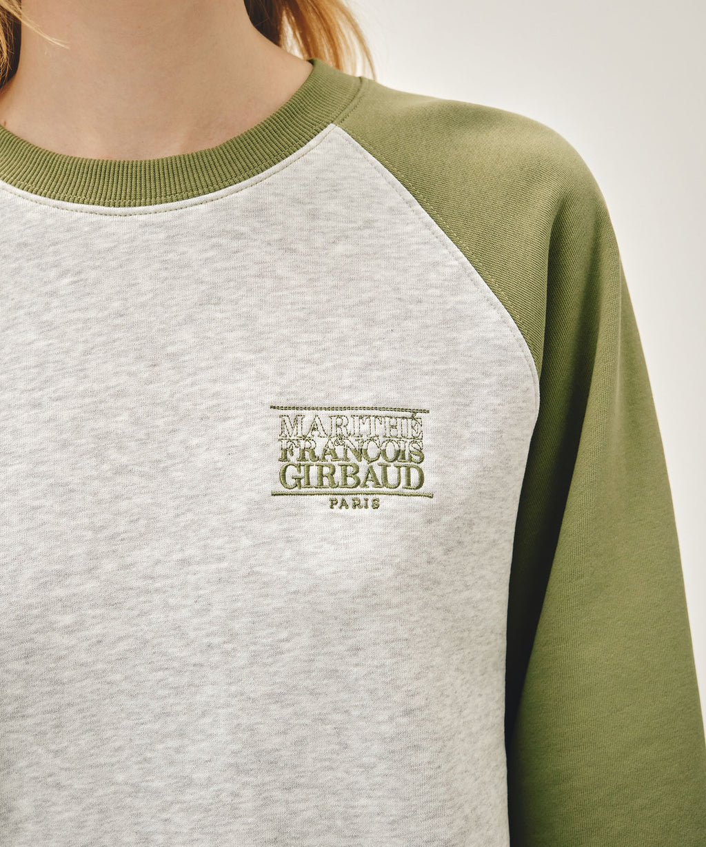Marithe & Francois Girbaud - Small Classic Logo Color Block Sweatshirt (Khaki) product image 4 | TRAB K-Fashion Australia