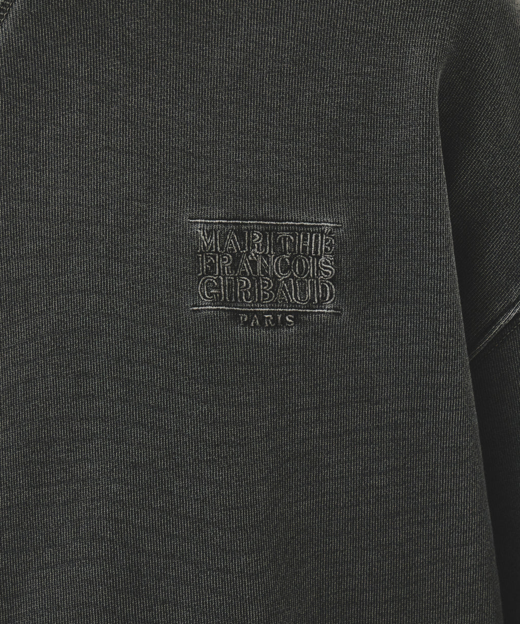 Marithe & Francois Girbaud - Outline Classic Logo Dyeing Oversized Sweatshirt (Charcoal) product image 4 | TRAB K-Fashion Australia