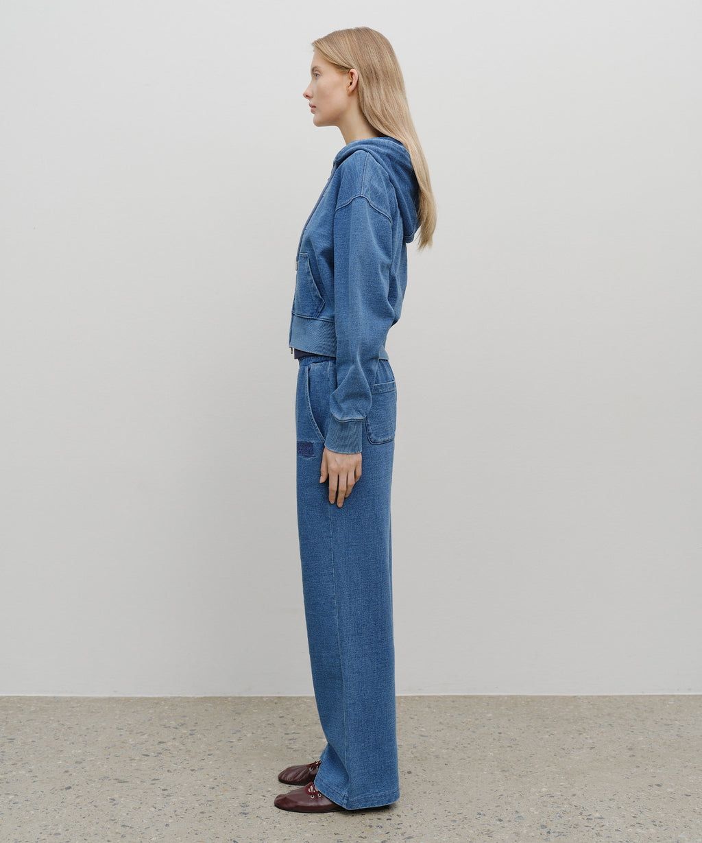 Marithe & Francois Girbaud - Embroidery Classic Logo Sweat Pants (Blue) product image 4 | TRAB K-Fashion Australia