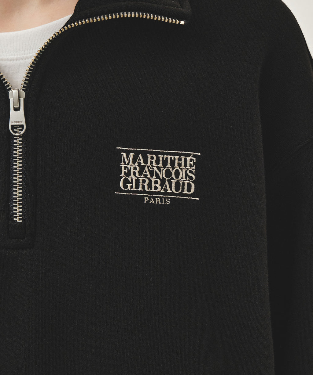 Marithe & Francois Girbaud - Small Classic Logo Half Zipup Sweatshirt (Black) product image 4 | TRAB K-Fashion Australia