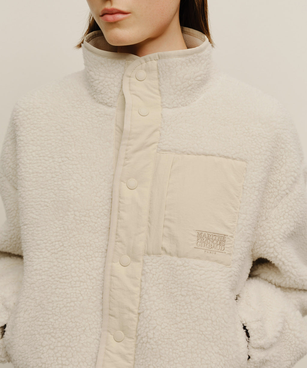 Marithe & Francois Girbaud - Marithe Sport W Fleece Crop Jacket (Ivory) product image 4 | TRAB K-Fashion Australia