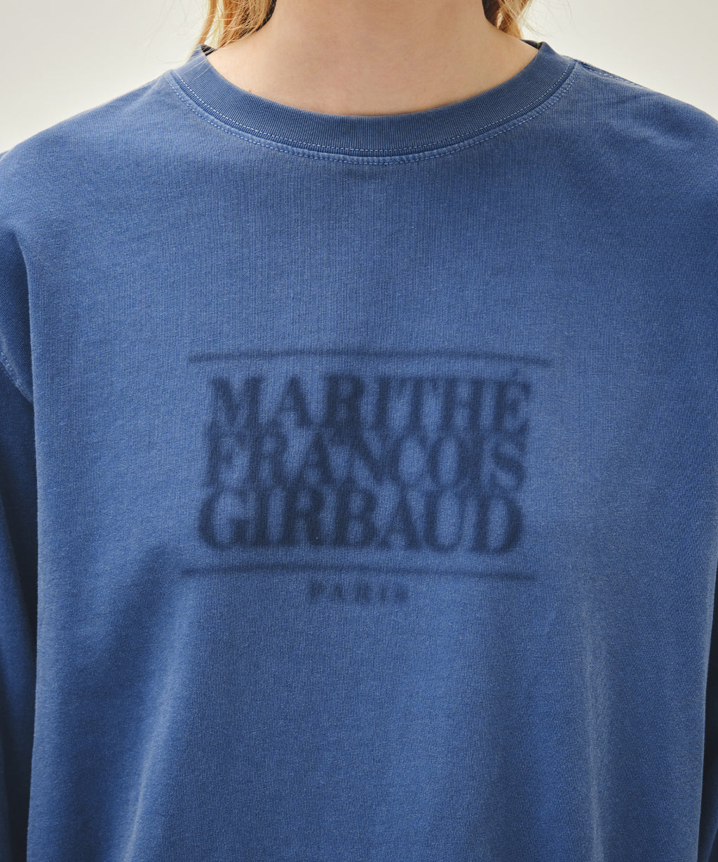 Marithe & Francois Girbaud - Shadow Classic Logo Dyeing Long Sleeve Tee (Blue) product image 4 | TRAB K-Fashion Australia