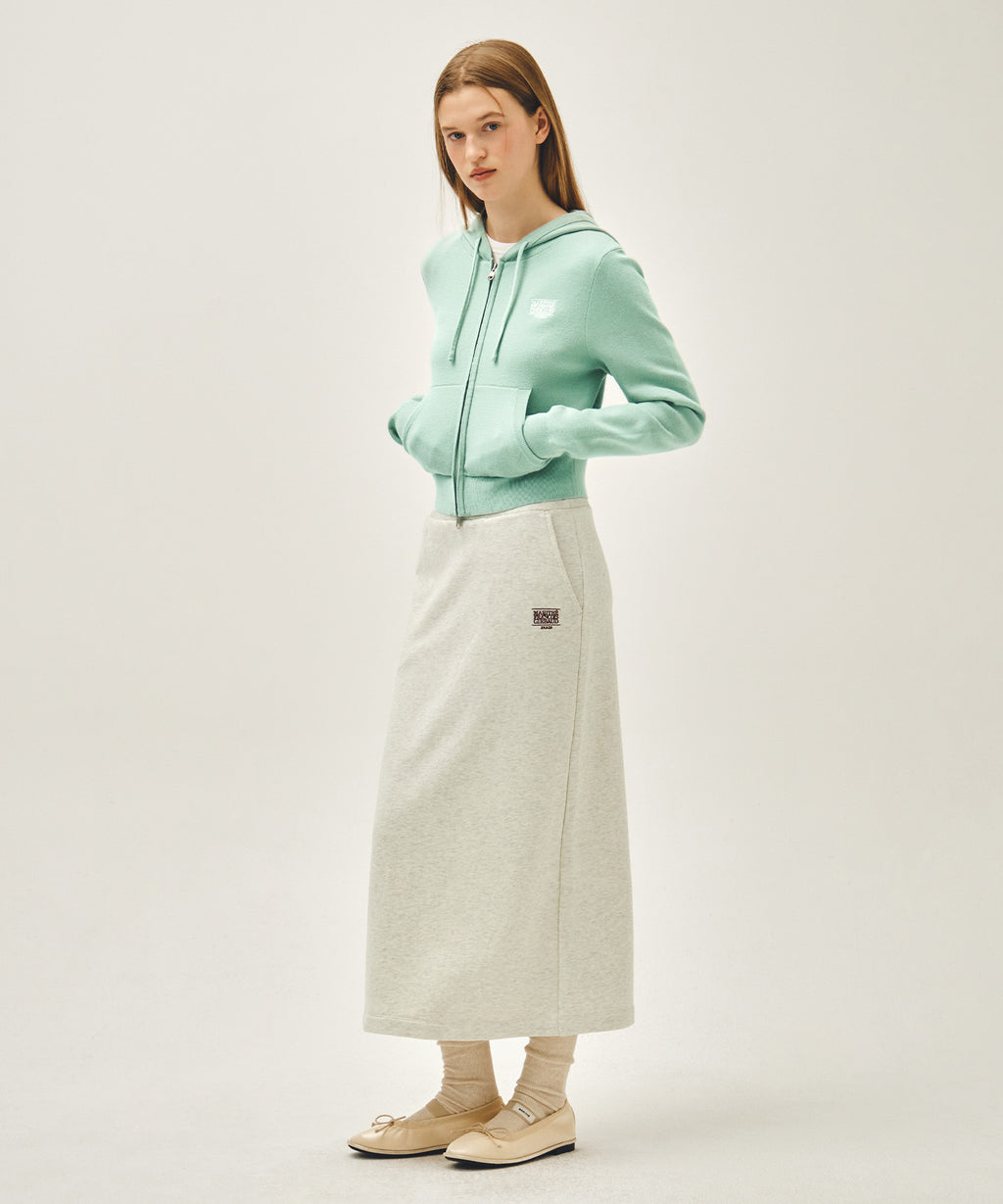 Marithe & Francois Girbaud - Classic Logo Sweat Long Skirt (Oatmeal) product image 4 | TRAB K-Fashion Australia
