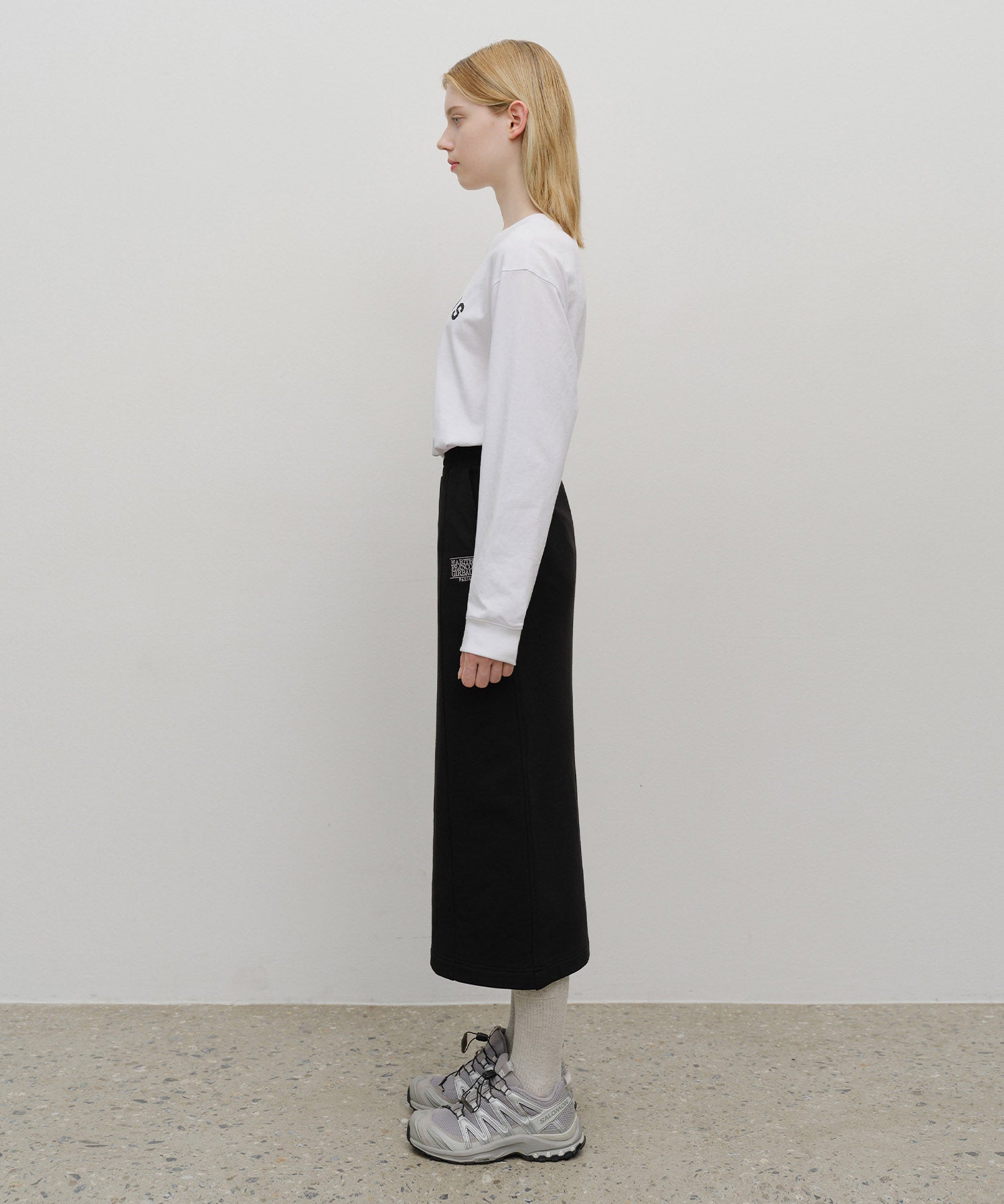 Marithe & Francois Girbaud - Embroidery Classic Logo Sweat Skirt (Black) product image 4 | TRAB K-Fashion Australia