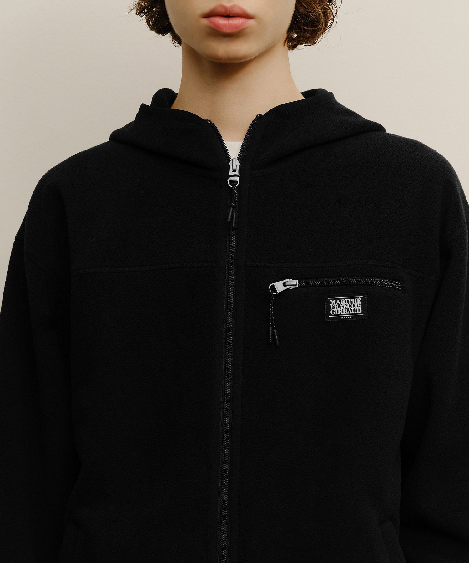 Marithe & Francois Girbaud - Marithe Sport Fleece Hood Zip-up Jacket (Black) product image 4 | TRAB K-Fashion Australia