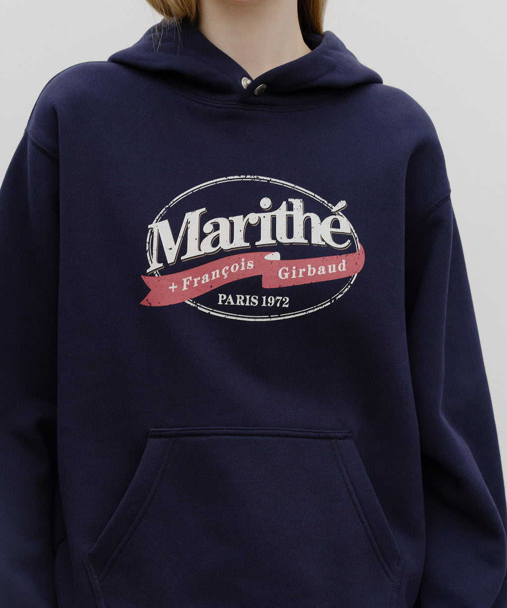 Marithe & Francois Girbaud - Vintage Stamp Graphic Hoodie (brushed) (Navy) product image 4 | TRAB K-Fashion Australia