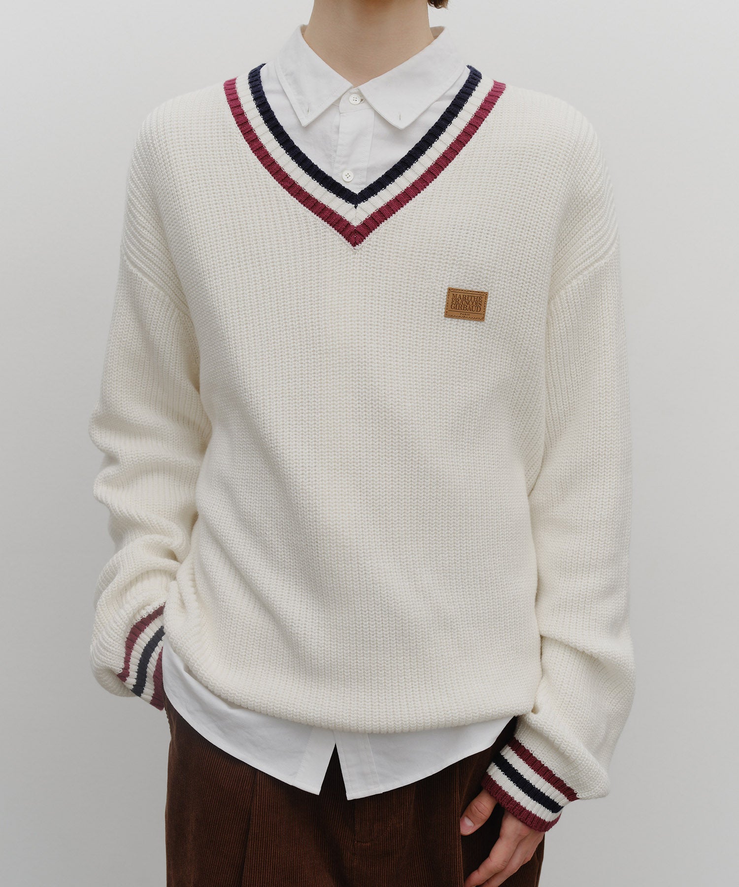 Marithe & Francois Girbaud - V Neck Knit Pullover (Ivory) product image 4 | TRAB K-Fashion Australia