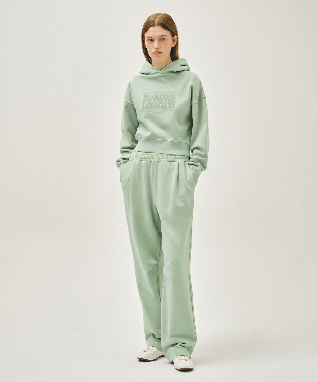 Marithe & Francois Girbaud - Shadow Classic Logo Dyeing Crop Hoodie (Mint) product image 4 | TRAB K-Fashion Australia