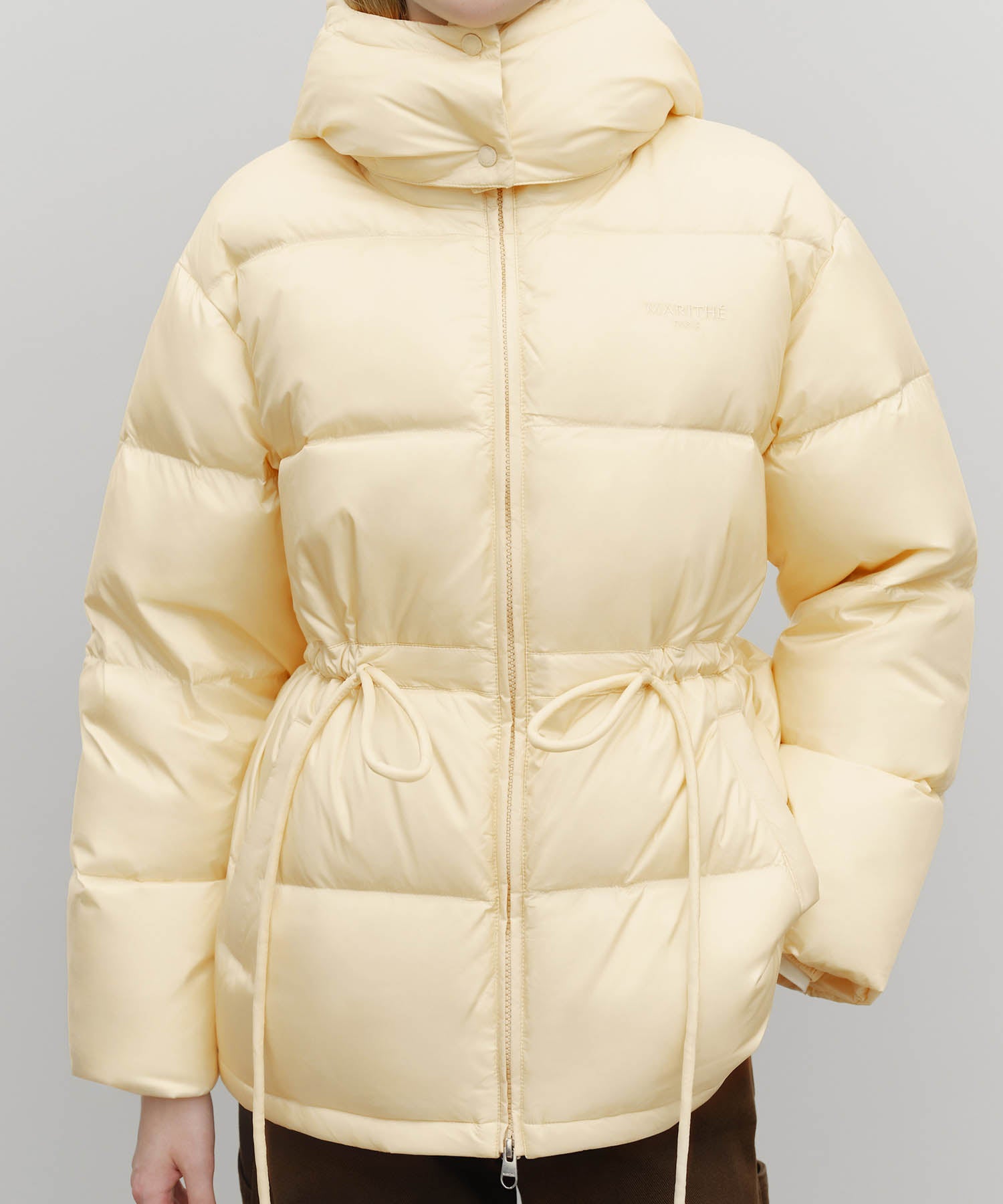 Marithe & Francois Girbaud - Waist String Mid Down Jacket (Light Beige) product image 4 | TRAB K-Fashion Australia