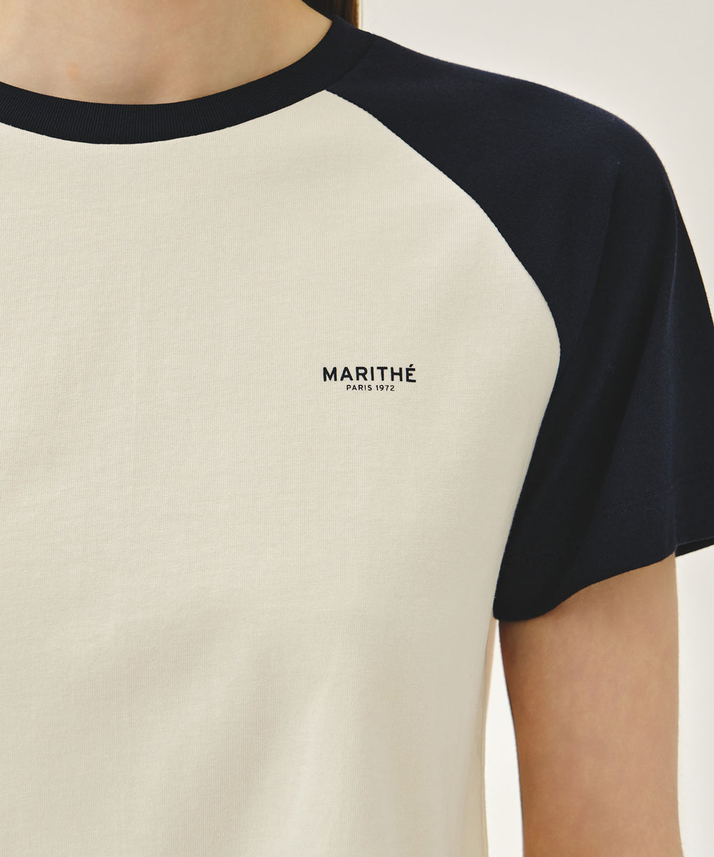 Marithe & Francois Girbaud - Small Regular Logo Raglan Crop Tee (Navy) product image 4 | TRAB K-Fashion Australia
