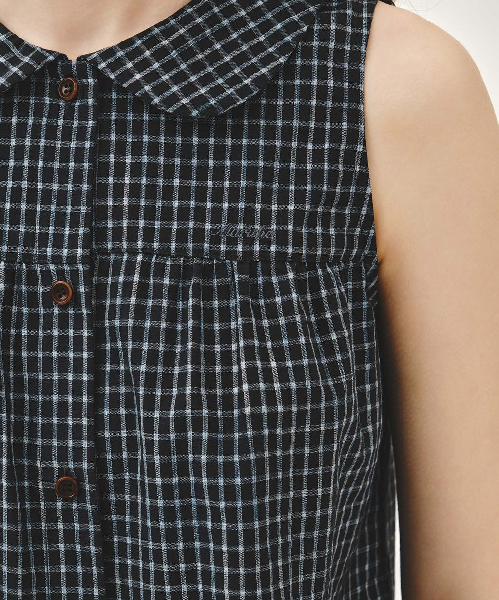 Marithe & Francois Girbaud - Round Collar Sleeveless Blouse (Charcoal) product image 4 | TRAB K-Fashion Australia