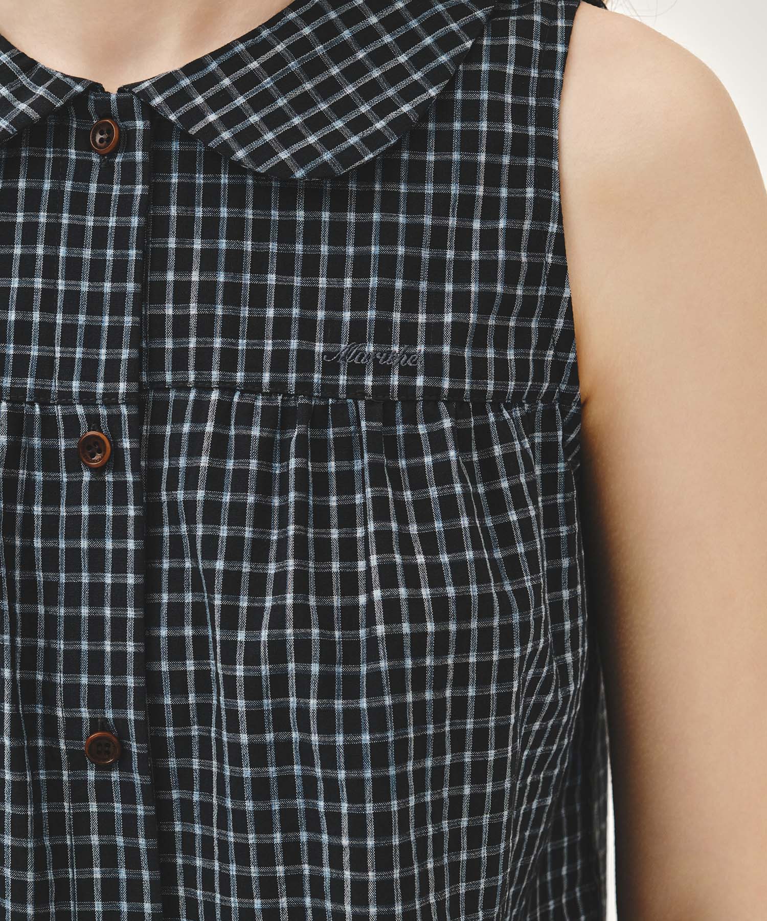 Marithe & Francois Girbaud - Round Collar Sleeveless Blouse (Charcoal) product image 4 | TRAB K-Fashion Australia
