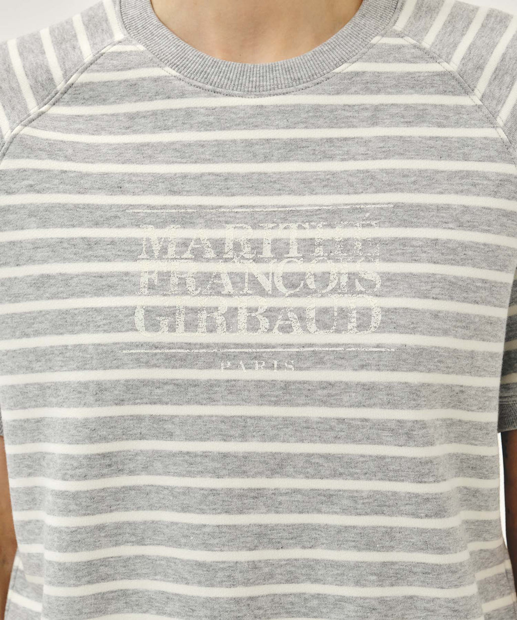 Marithe & Francois Girbaud - Vintage Classic Logo Half Sweatshirt (Melange Gray) product image 4 | TRAB K-Fashion Australia
