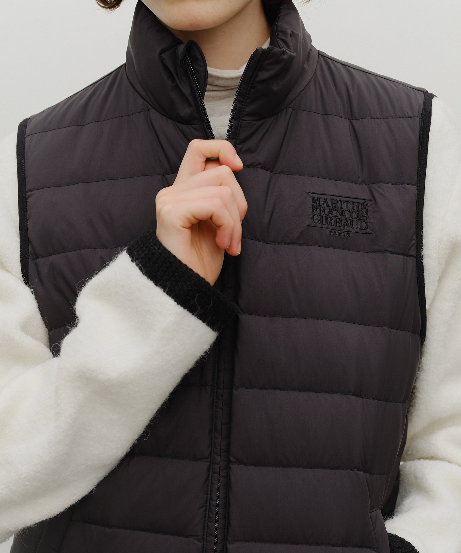 Marithe & Francois Girbaud - Classic Logo Light Down Vest (Black) product image 4 | TRAB K-Fashion Australia