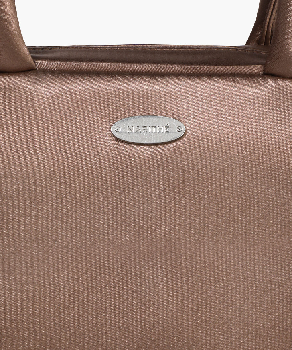 Marithe & Francois Girbaud - Regular Logo Satin Mini Tote Bag (Brown) product image 4 | TRAB K-Fashion Australia