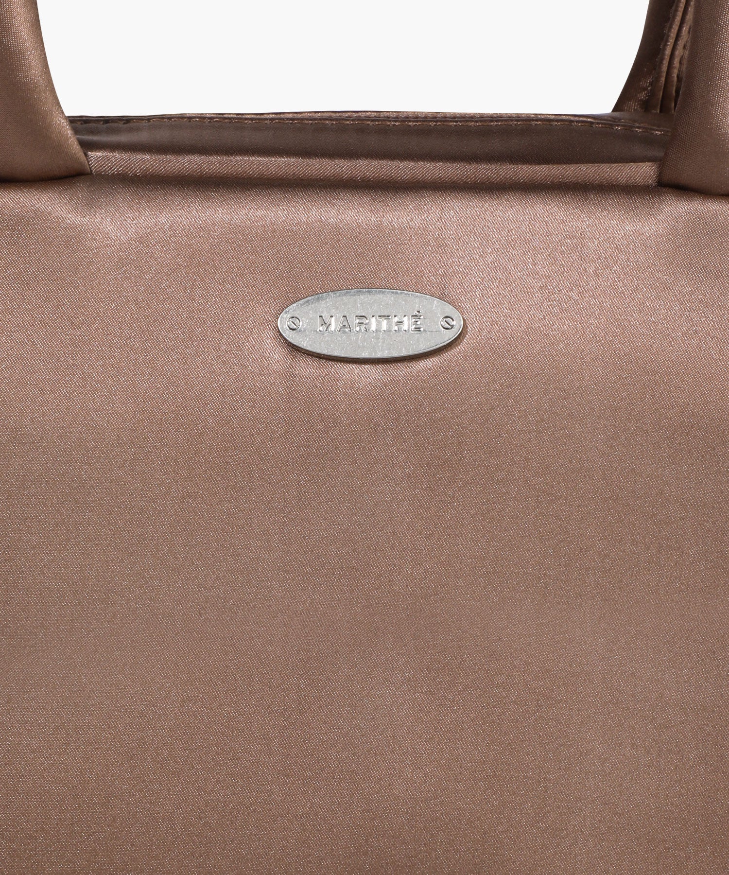 Marithe & Francois Girbaud - Regular Logo Satin Mini Tote Bag (Brown) product image 4 | TRAB K-Fashion Australia