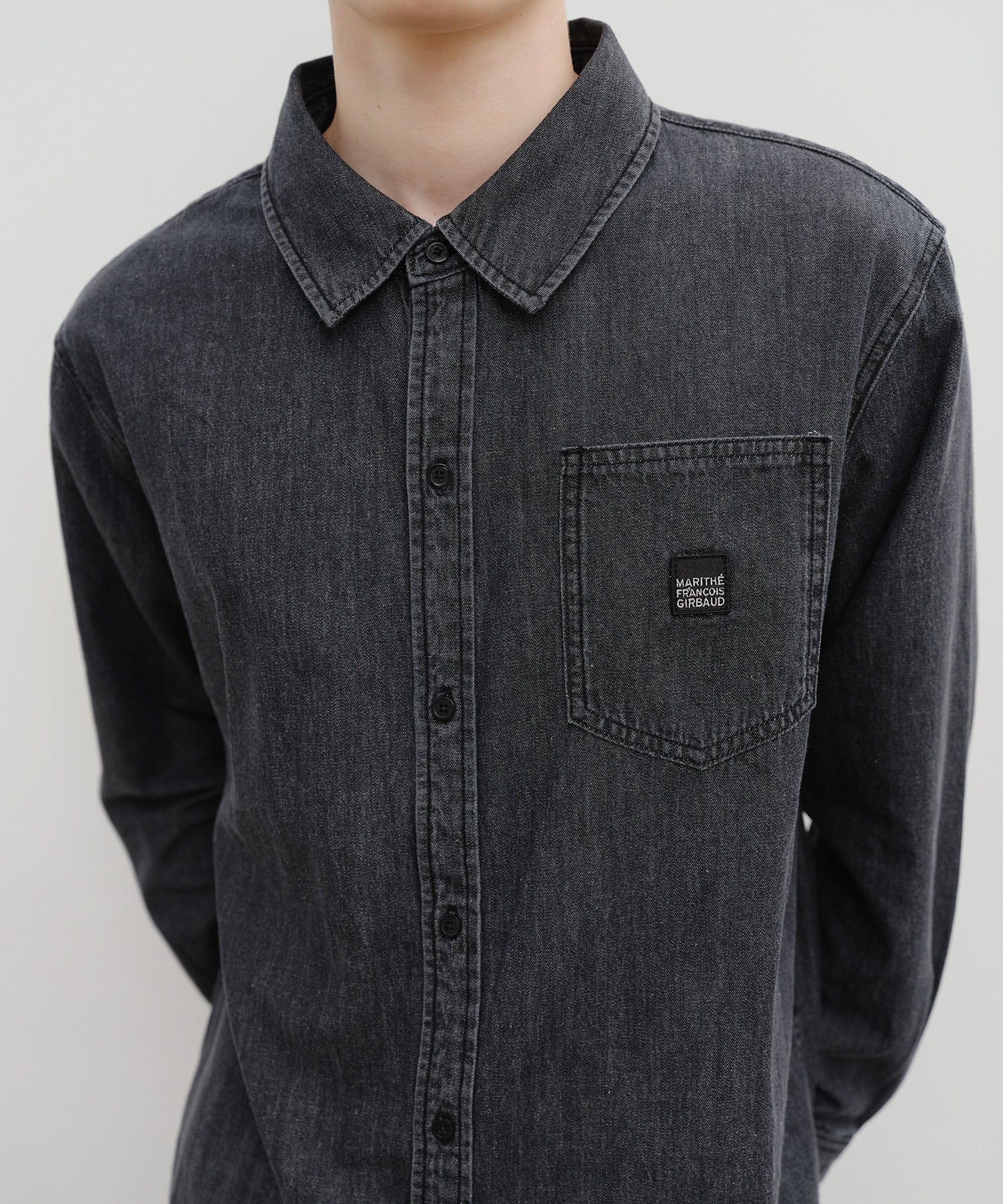 Marithe & Francois Girbaud - Logo Denim Shirt (Black) product image 4 | TRAB K-Fashion Australia