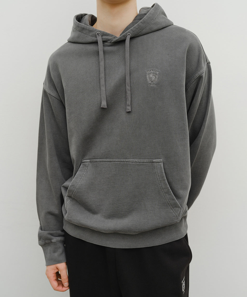 Marithe & Francois Girbaud - Crest Logo Garment Dyed Oversized Hoodie (Charcoal) product image 4 | TRAB K-Fashion Australia