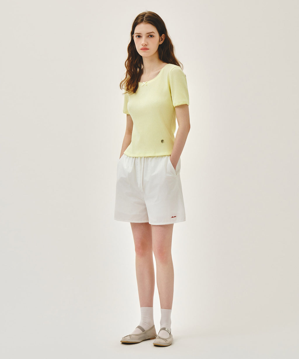 Marithe & Francois Girbaud - Lace Hem Shorts (White) product image 6 | TRAB K-Fashion Australia