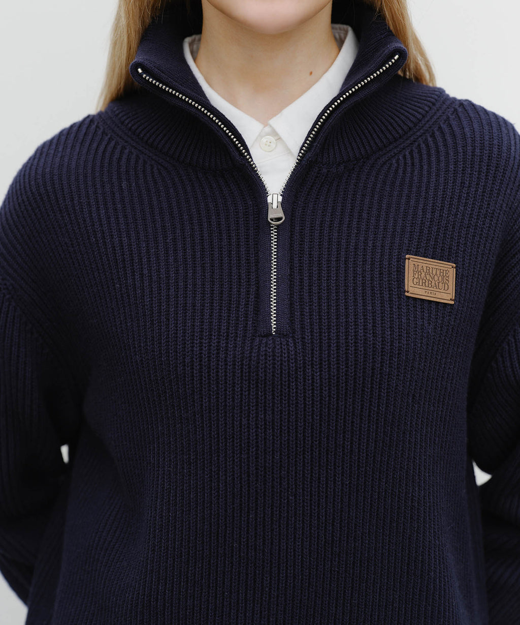 Marithe & Francois Girbaud - Half Neck Zipup Knit (Navy) product image 4 | TRAB K-Fashion Australia