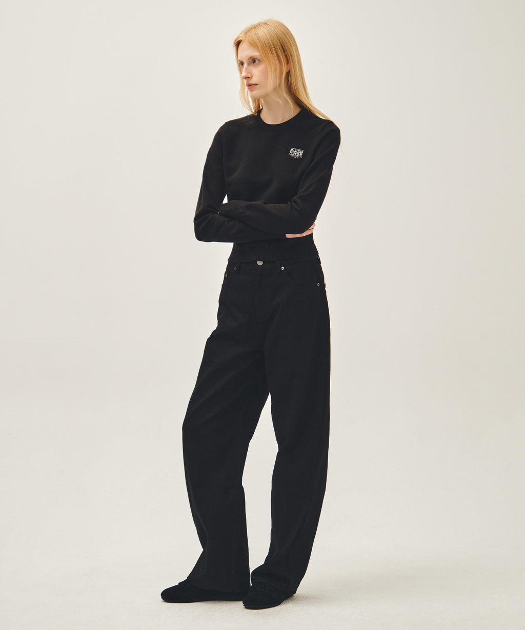 Marithe & Francois Girbaud - Curved Denim Pants (Black) product image 4 | TRAB K-Fashion Australia