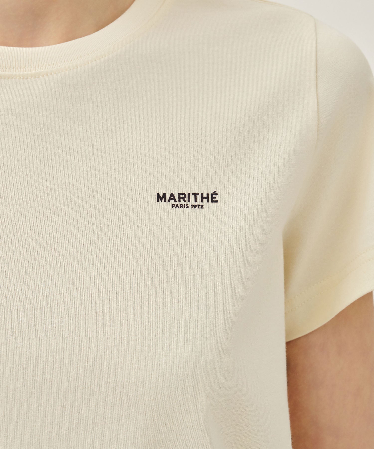Marithe & Francois Girbaud - Small Regular Logo Tee (Cream) product image 4 | TRAB K-Fashion Australia