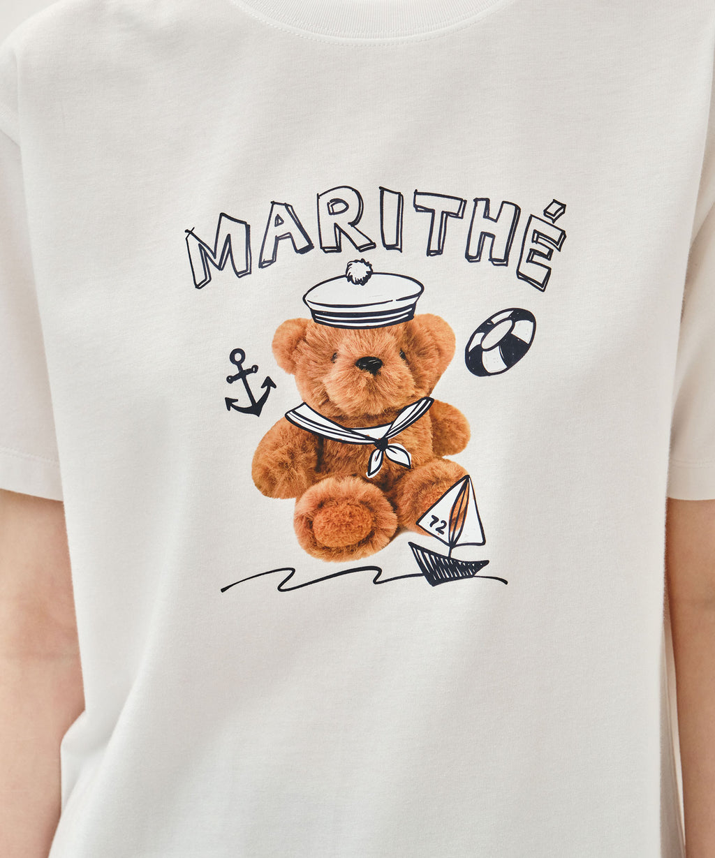 Marithe & Francois Girbaud - Marine Drawing Doodle Graphic Tee (White) product image 4 | TRAB K-Fashion Australia