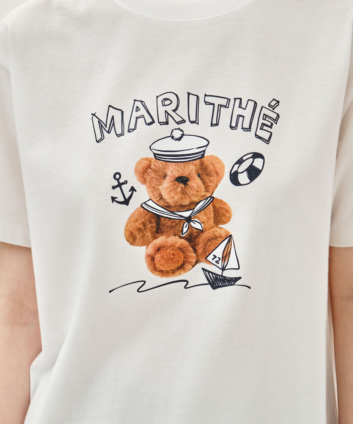 Marithe & Francois Girbaud - Marine Drawing Doodle Graphic Tee (White) product image 4 | TRAB K-Fashion Australia