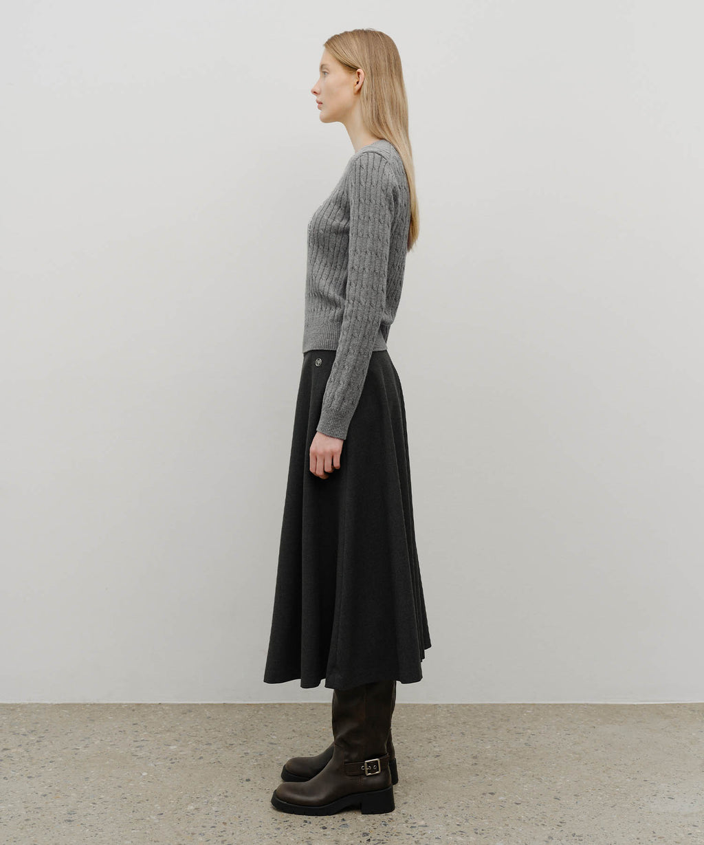 Marithe & Francois Girbaud - Long Flare Skirt (Charcoal) product image 4 | TRAB K-Fashion Australia
