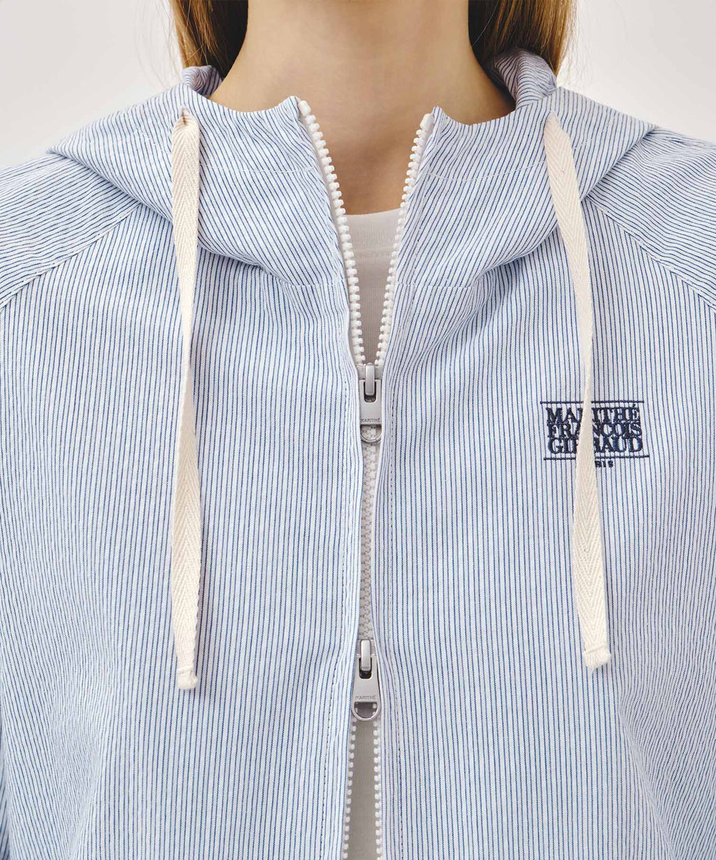 Marithe & Francois Girbaud - Classic Logo Hooded Pattern Jacket (Stripe) product image 7 | TRAB K-Fashion Australia