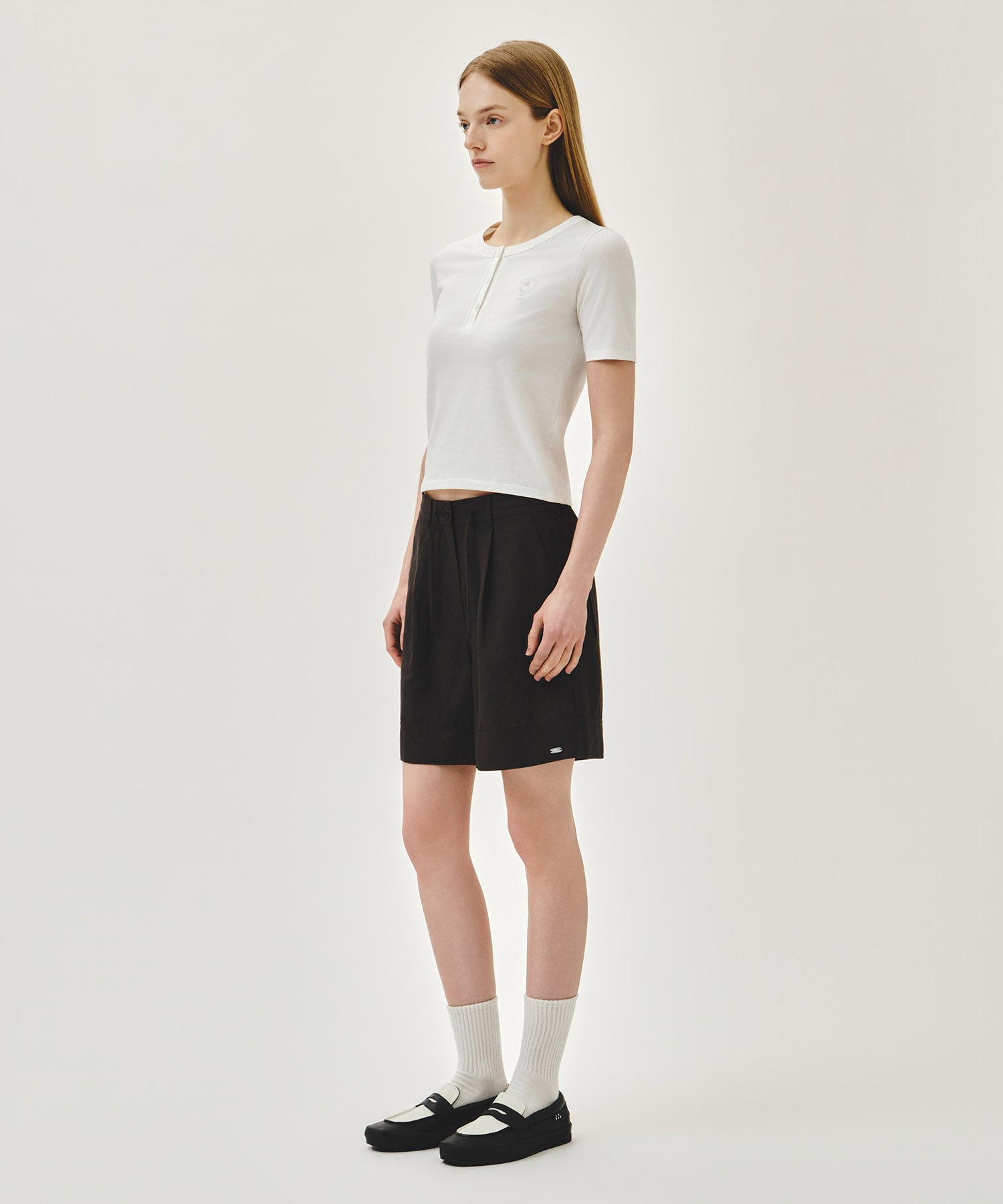 Marithe & Francois Girbaud - Easy Linen Shorts (Charcoal) product image 4 | TRAB K-Fashion Australia