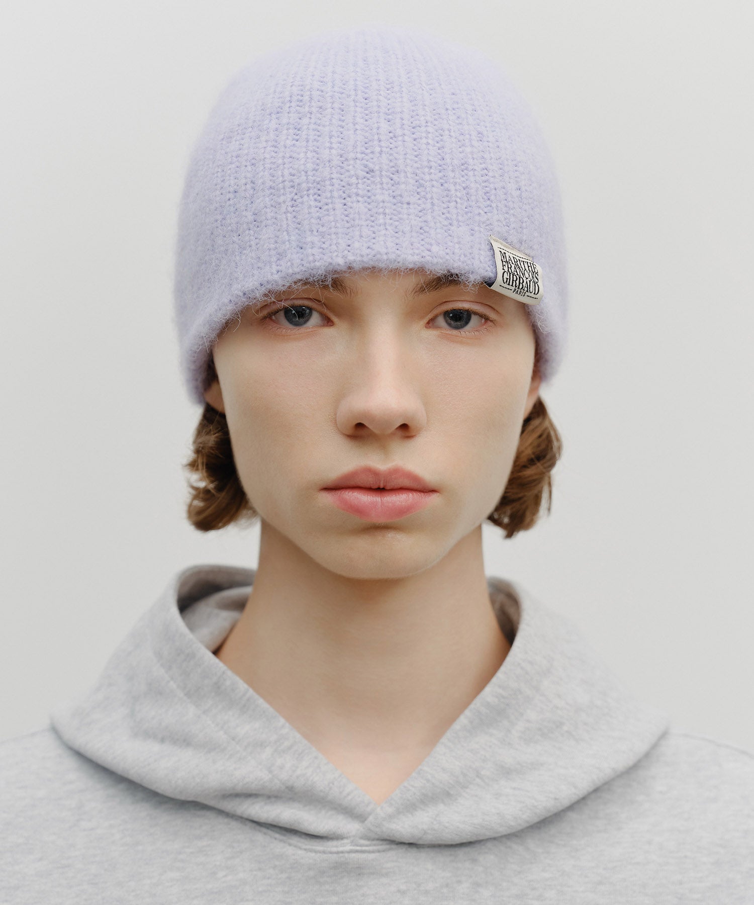Marithe & Francois Girbaud - Classic Logo Hairy Beanie (Light Purple) product image 4 | TRAB K-Fashion Australia