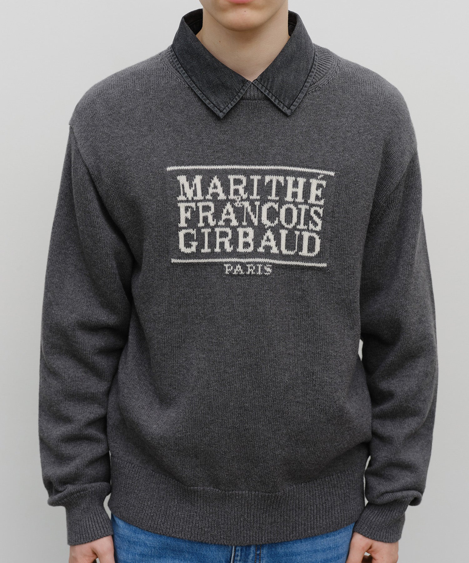 Marithe & Francois Girbaud - Classic Logo Knit Pullover (Charcoal) product image 4 | TRAB K-Fashion Australia