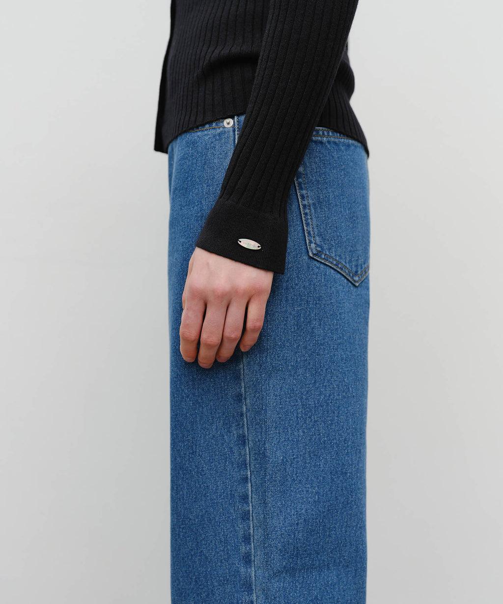 Marithe & Francois Girbaud - Slim Fit Collar Cardigan (Black) product image 4 | TRAB K-Fashion Australia