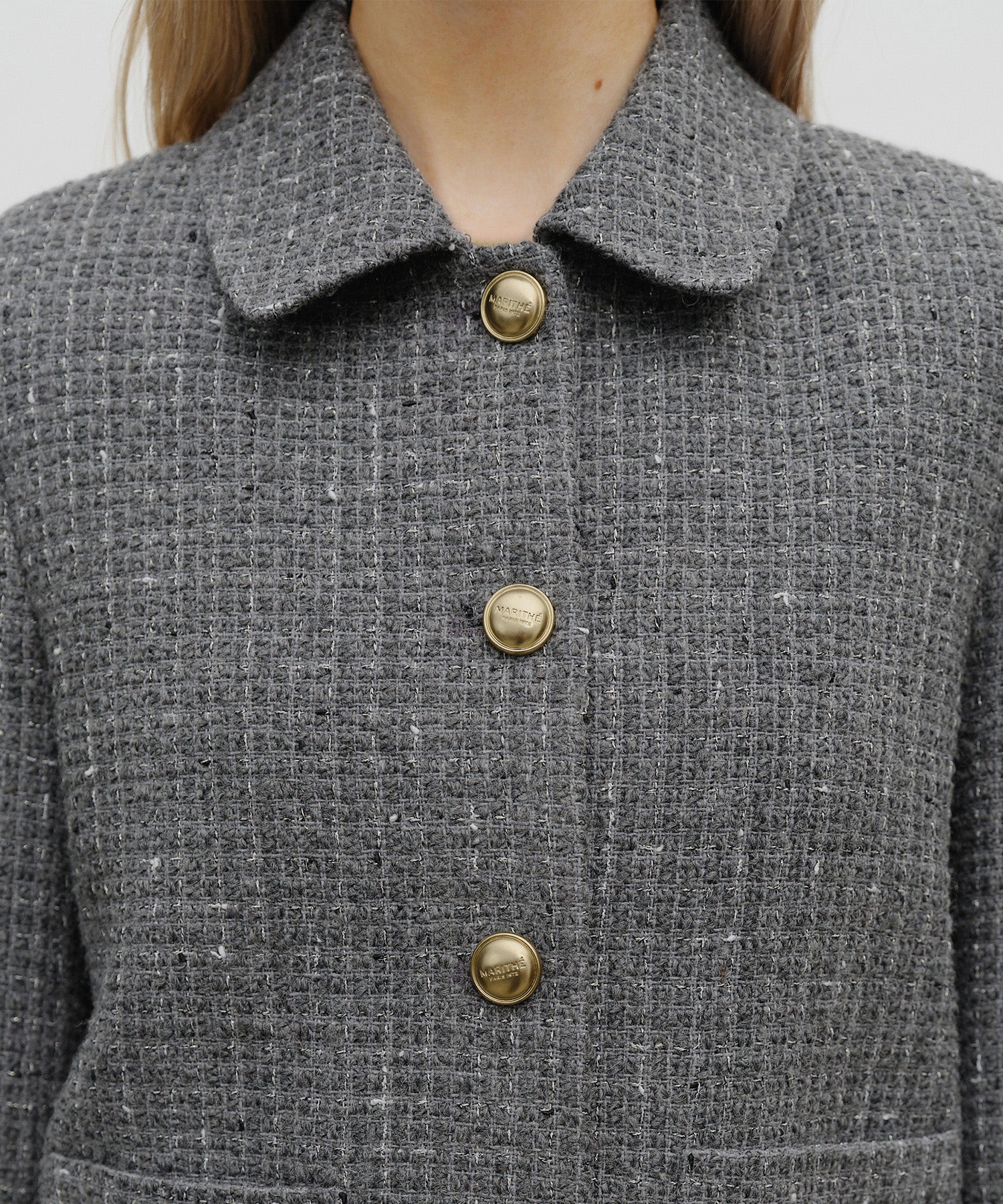 Marithe & Francois Girbaud - Collar Tweed Jacket (Gray) product image 4 | TRAB K-Fashion Australia