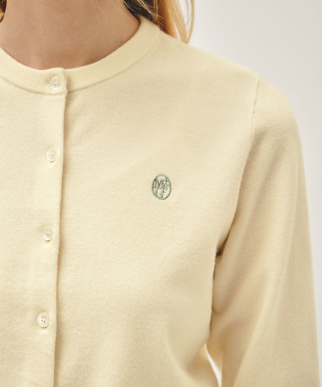 Marithe & Francois Girbaud - Basic Knit Cardigan Setup (Ivory) product image 4 | TRAB K-Fashion Australia