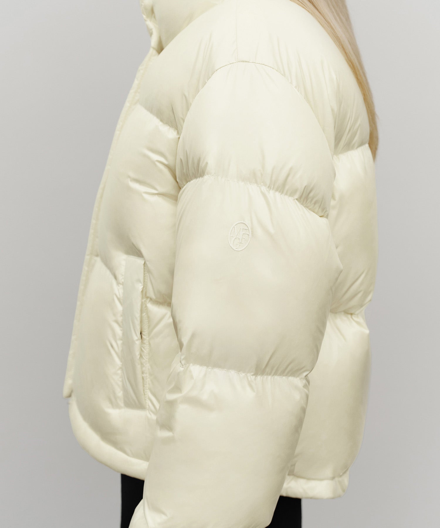 Marithe & Francois Girbaud - Glossy Crop Down Jacket (Ivory) product image 4 | TRAB K-Fashion Australia
