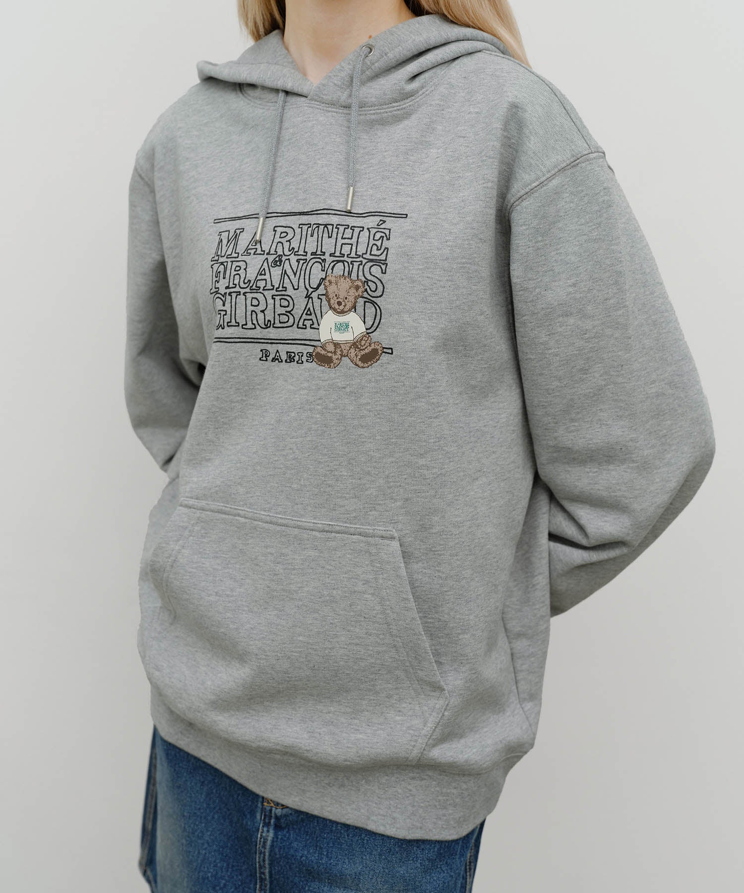 Marithe & Francois Girbaud - Doodle Classic Bear Hoodie (Heather Gray) product image 4 | TRAB K-Fashion Australia
