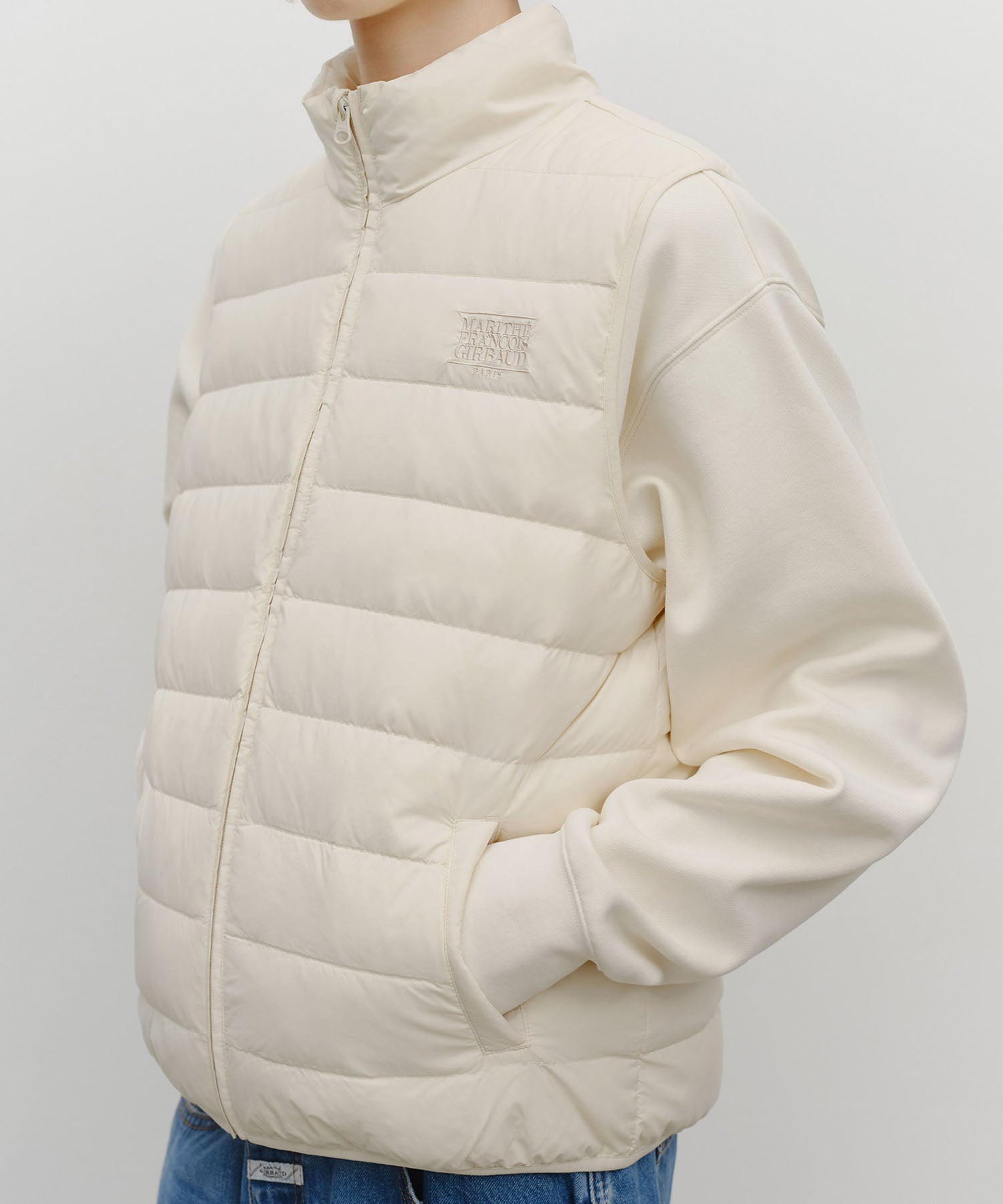 Marithe & Francois Girbaud - Classic Logo Light Down Vest (Cream) product image 4 | TRAB K-Fashion Australia