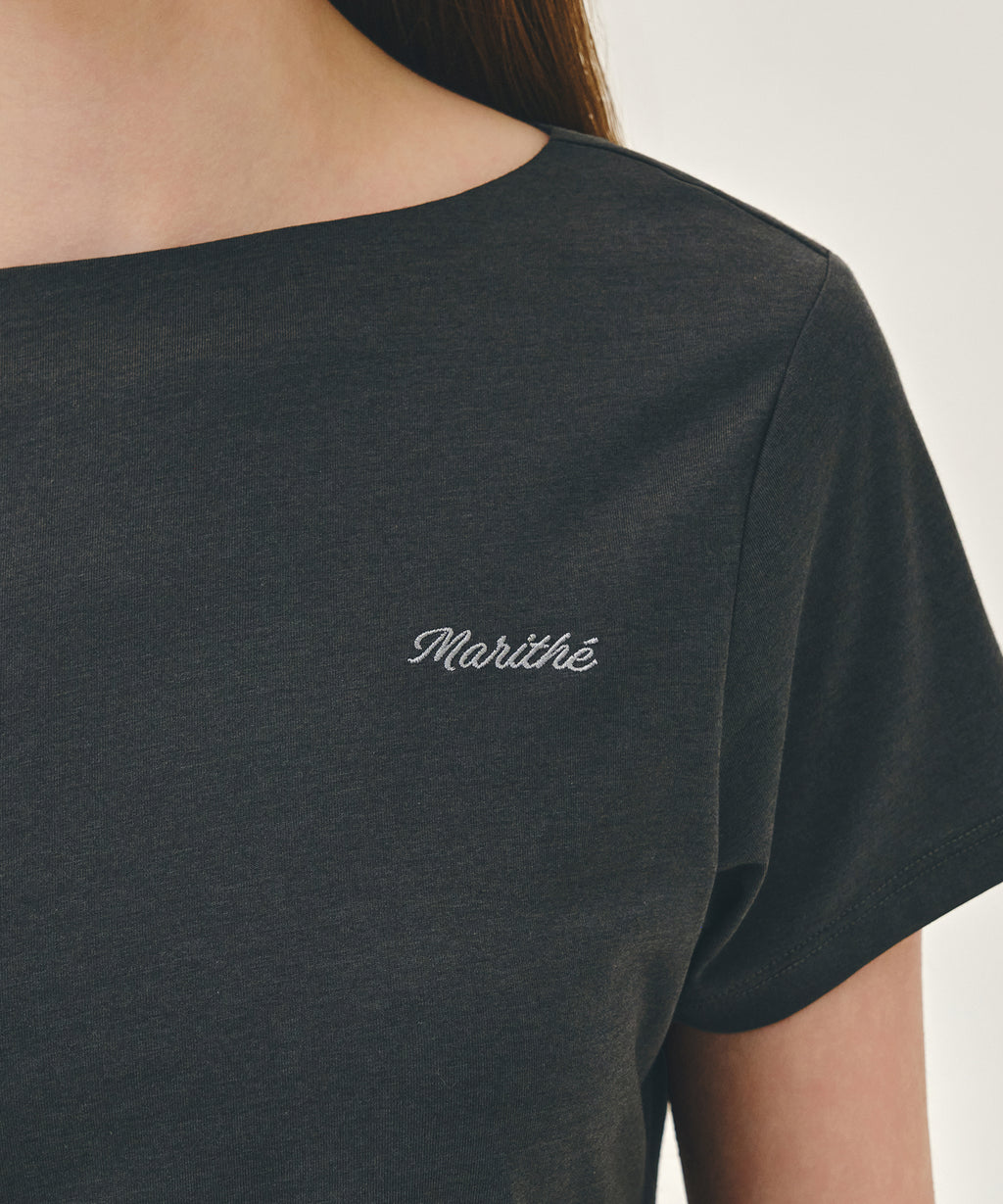 Marithe & Francois Girbaud - Waist Shirring Tee (Charcoal) product image 4 | TRAB K-Fashion Australia