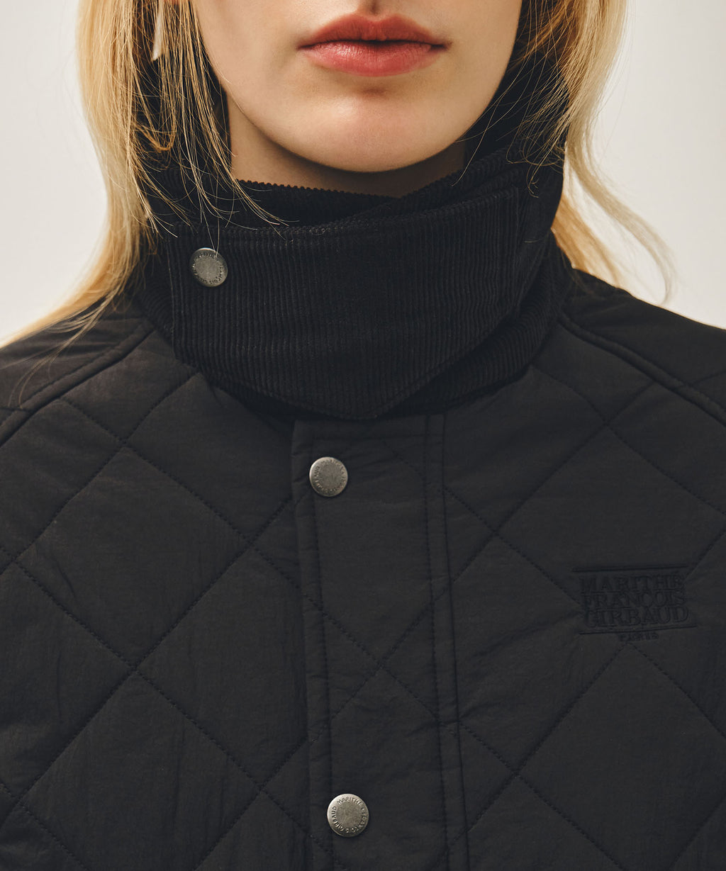 Marithe & Francois Girbaud - Corduroy Collar Quilted Jacket (Black) product image 4 | TRAB K-Fashion Australia