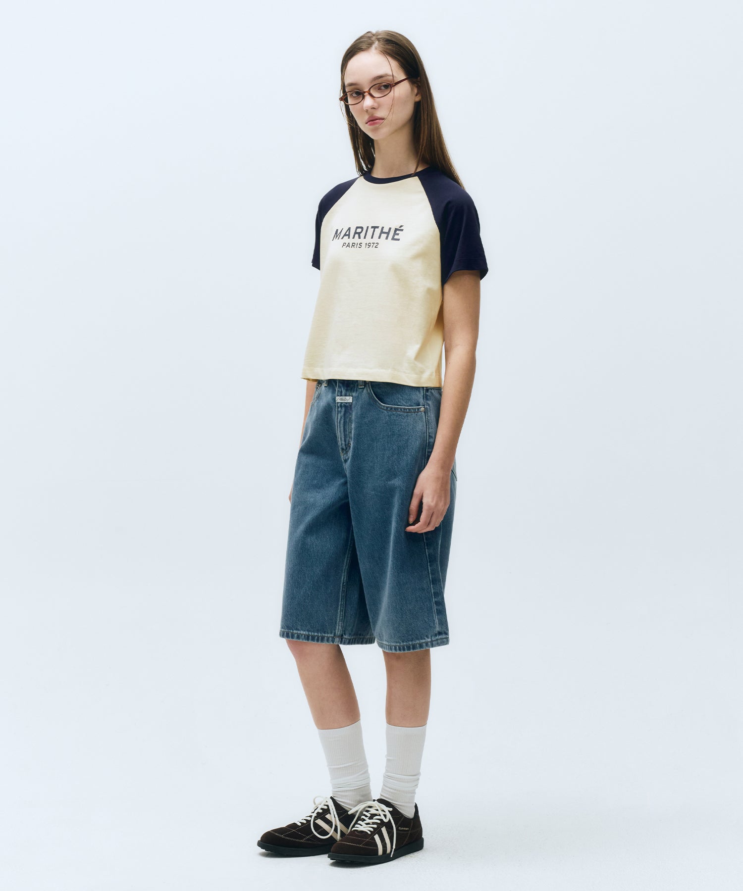 Marithe & Francois Girbaud - Long Bermuda Denim Pants (Light Blue) product image 4 | TRAB K-Fashion Australia