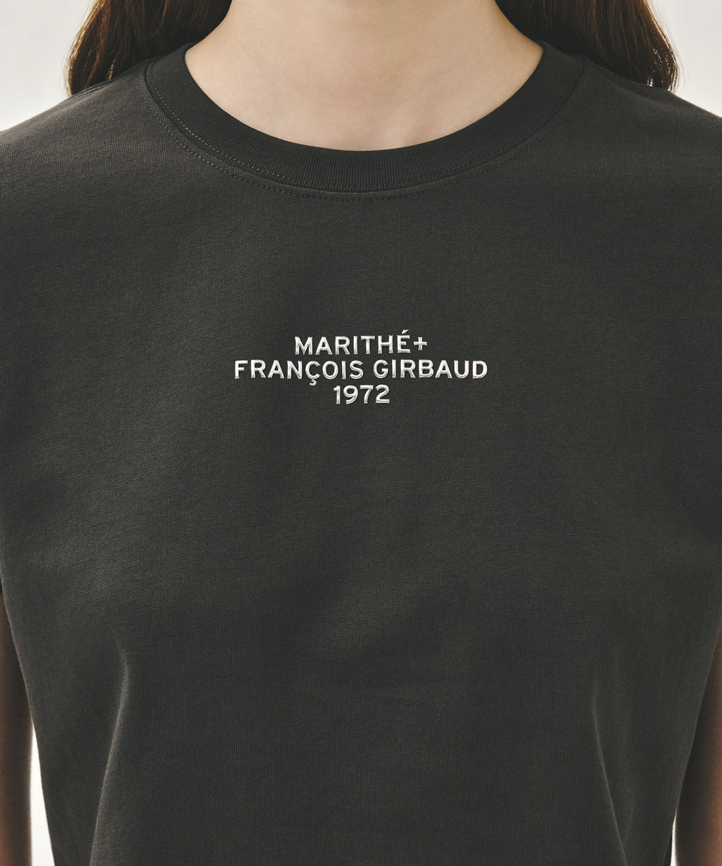Marithe & Francois Girbaud - Silver Lettering Crop Tee (Charcoal) product image 4 | TRAB K-Fashion Australia