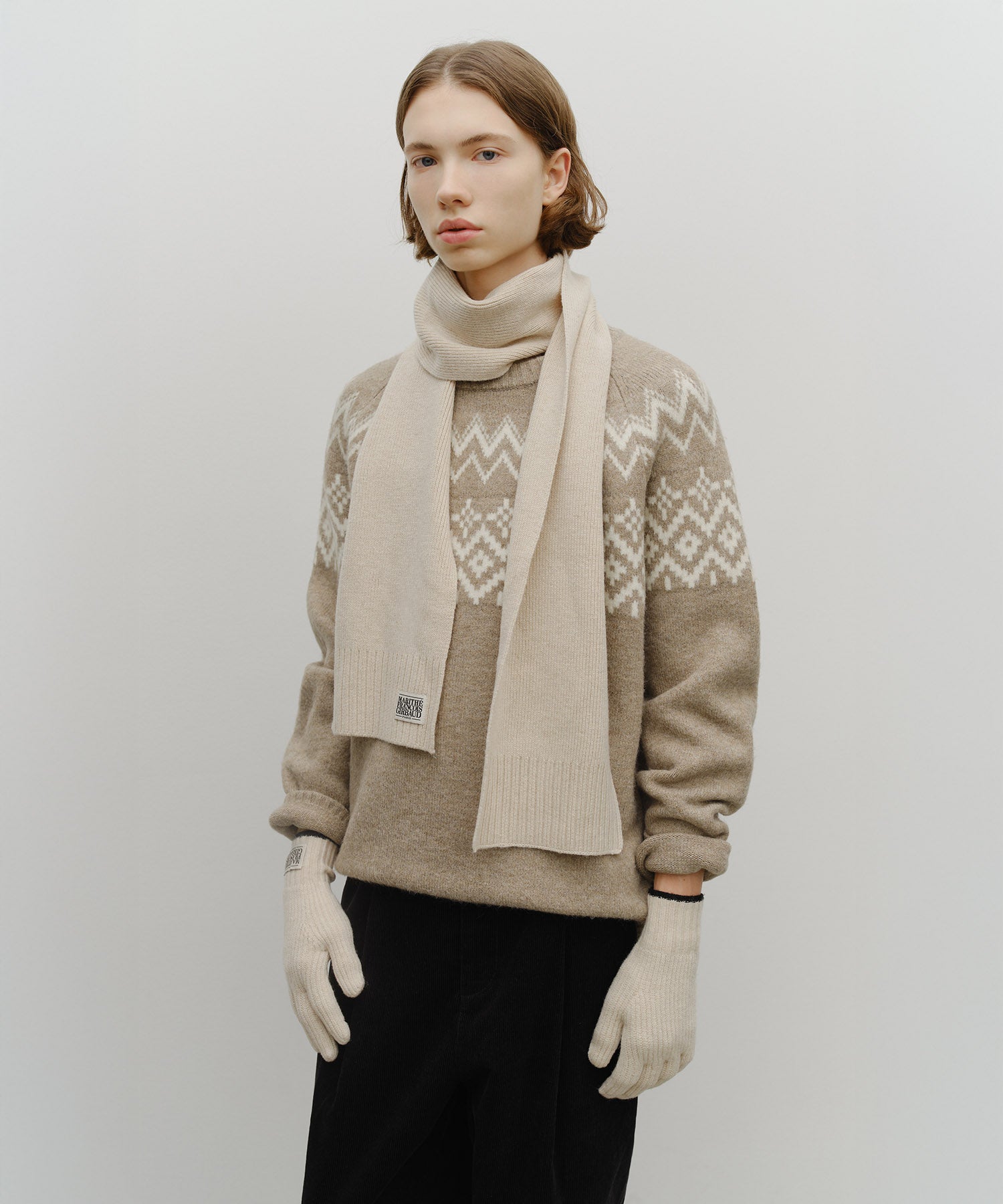 Marithe & Francois Girbaud - Classic Logo Muffler (Beige) product image 4 | TRAB K-Fashion Australia