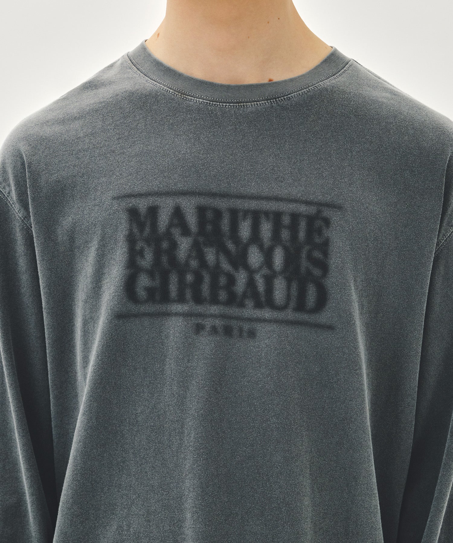 Marithe & Francois Girbaud - Shadow Classic Logo Dyeing Long Sleeve Tee (Charcoal) product image 4 | TRAB K-Fashion Australia