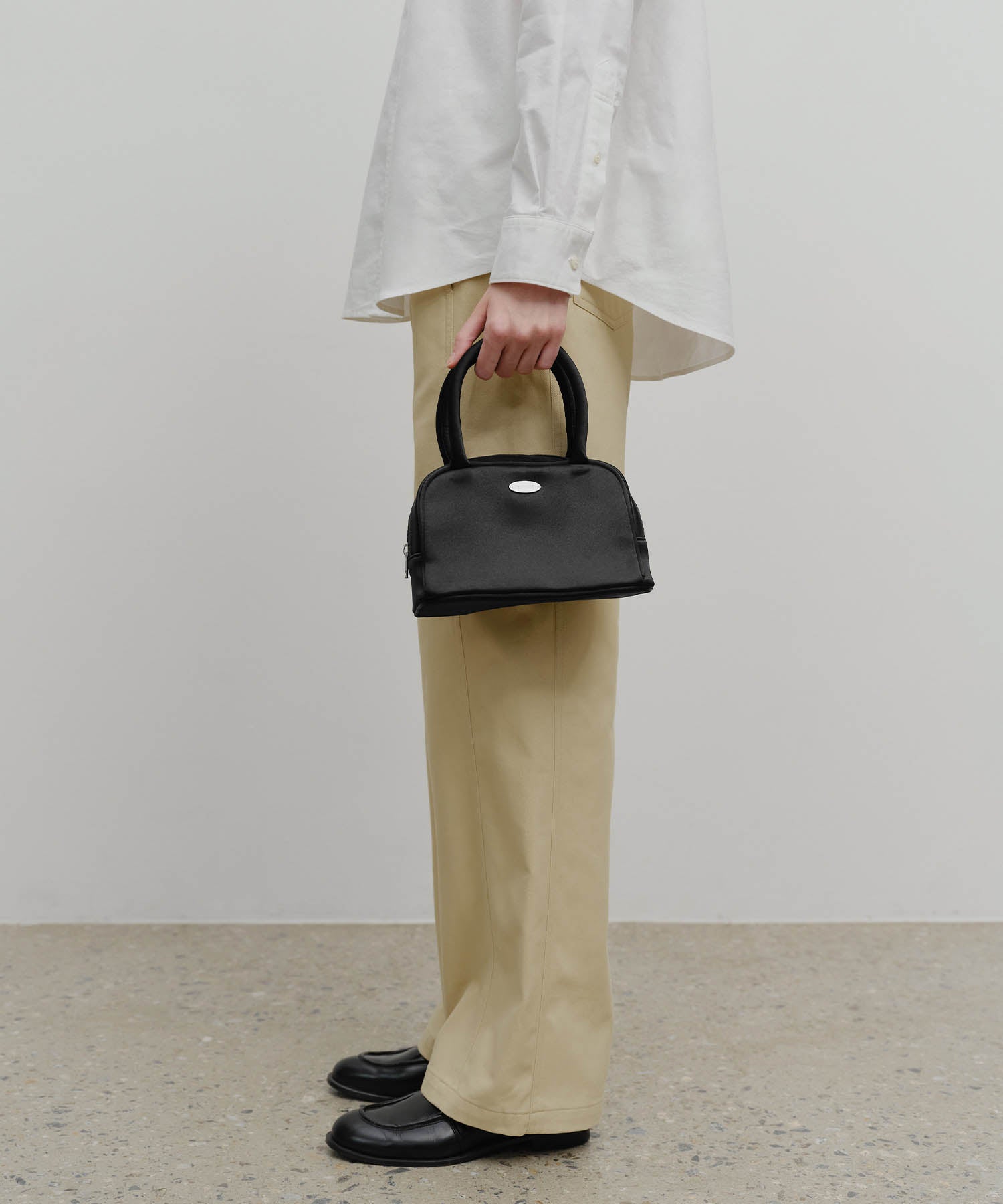 Marithe & Francois Girbaud - Regular Logo Satin Mini Tote Bag (Black) product image 4 | TRAB K-Fashion Australia
