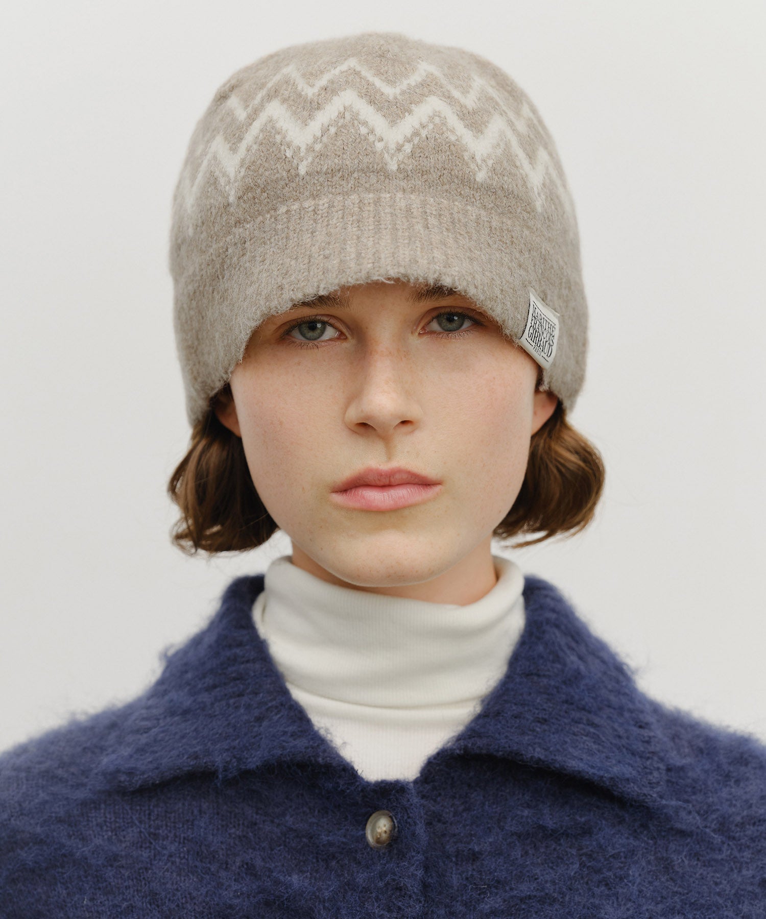 Marithe & Francois Girbaud - Fairisle Beanie (Beige) product image 4 | TRAB K-Fashion Australia